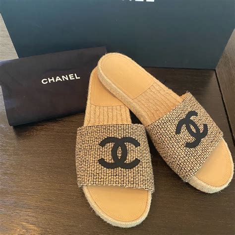 chanel leather tweed flip flop|chanel kid sandals.